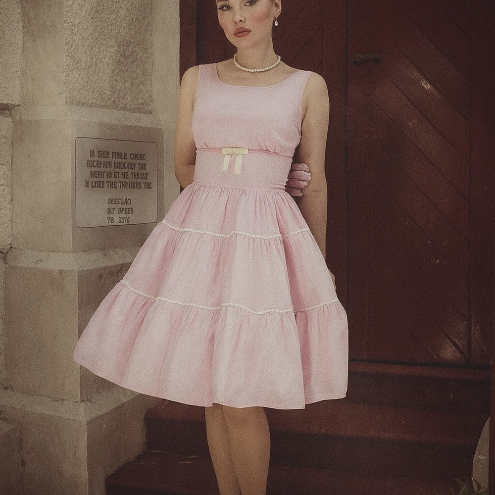 Elegant Pink Sleeveless Dress